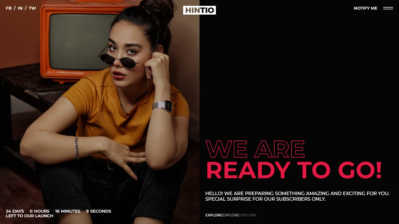 Hintio Coming Soon Template Preview Screen